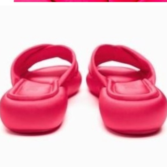 NWT ZARA fuscia criss cross satin flat sandals 37/6.5 - Picture 5 of 12